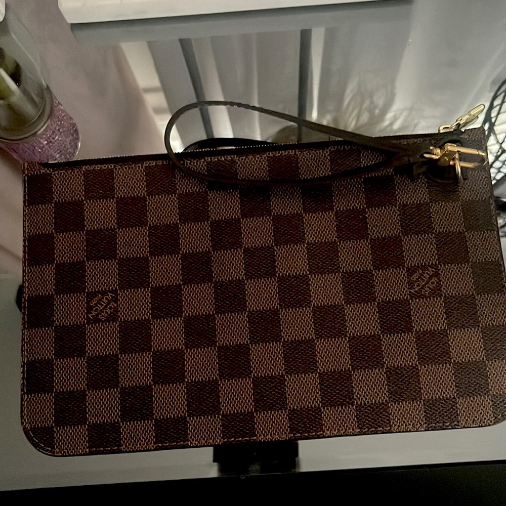 Louis Vuitton MM Neverfull Wristlet Damier Ebene Like New